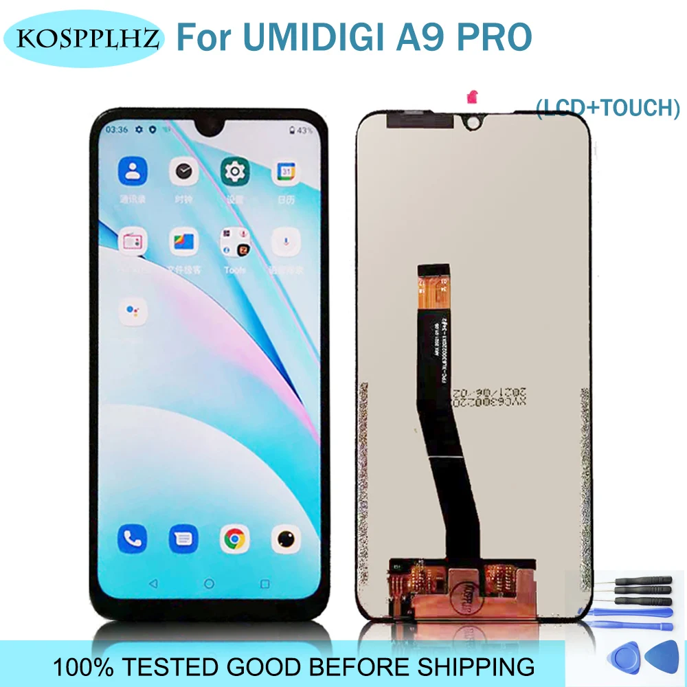 KOSPPLHZ 100% протестирован для UMIDIGI A9 Pro A9Pro ЖК-дисплей + кодирующий преобразователь