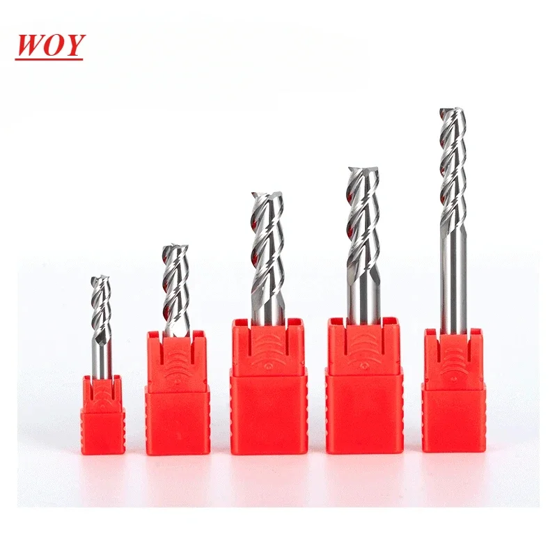 

WOY HRC55 Деревообрабатывающие инструменты, прямые канавки, твердосплавная концевая фреза с ЧПУ, алюминий, медь, дерево, фреза, фрезерные инструменты