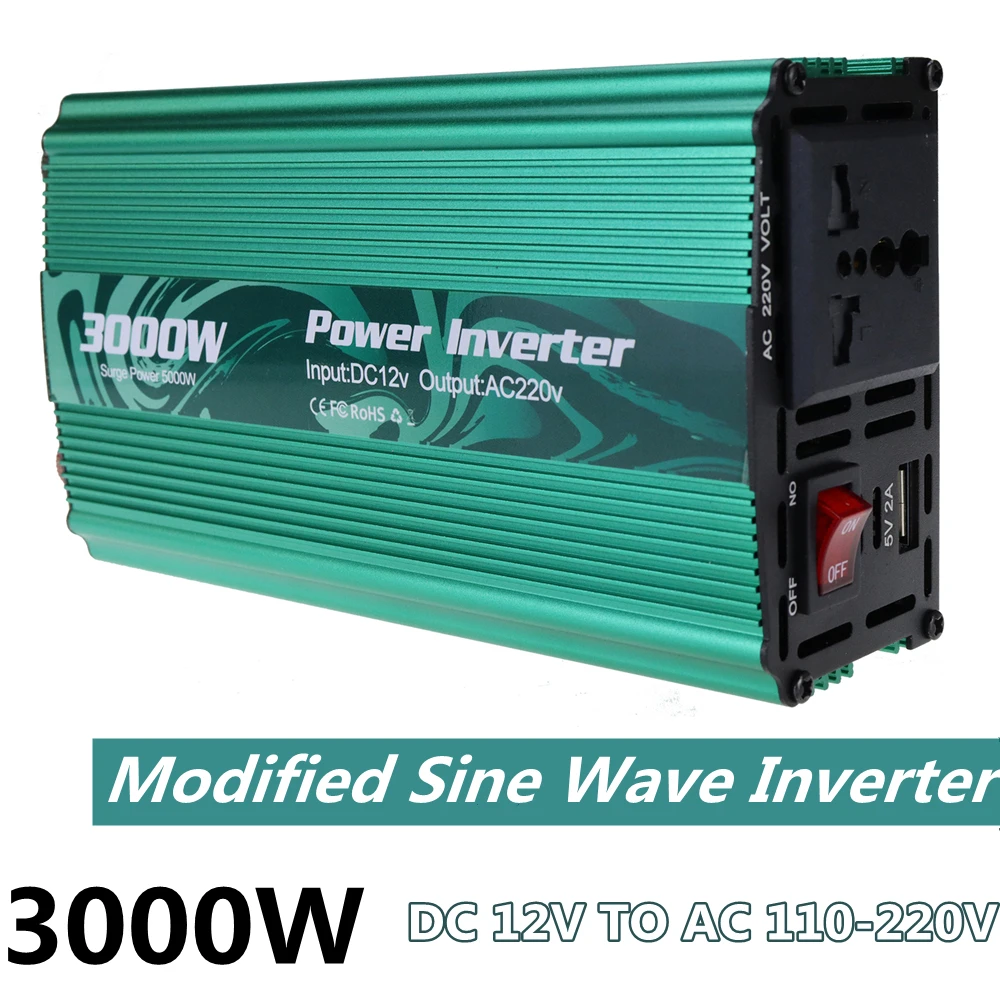 Модифицированный инвертор синусоидальной волны 3000 Вт автомобильный с питанием