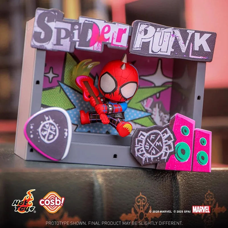 Фото Оригинальная мини-фигурка Hot Toys Spider-Man: Через вселенную паука (серия Cosbi) в слепой коробке, коллекция диорам, украшение для рабочего стола, подарок. №4