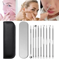 9pcsset blackhead comedone acne pimple belmish extractor vacuum blackhead remover tool spoon for face skin care tool