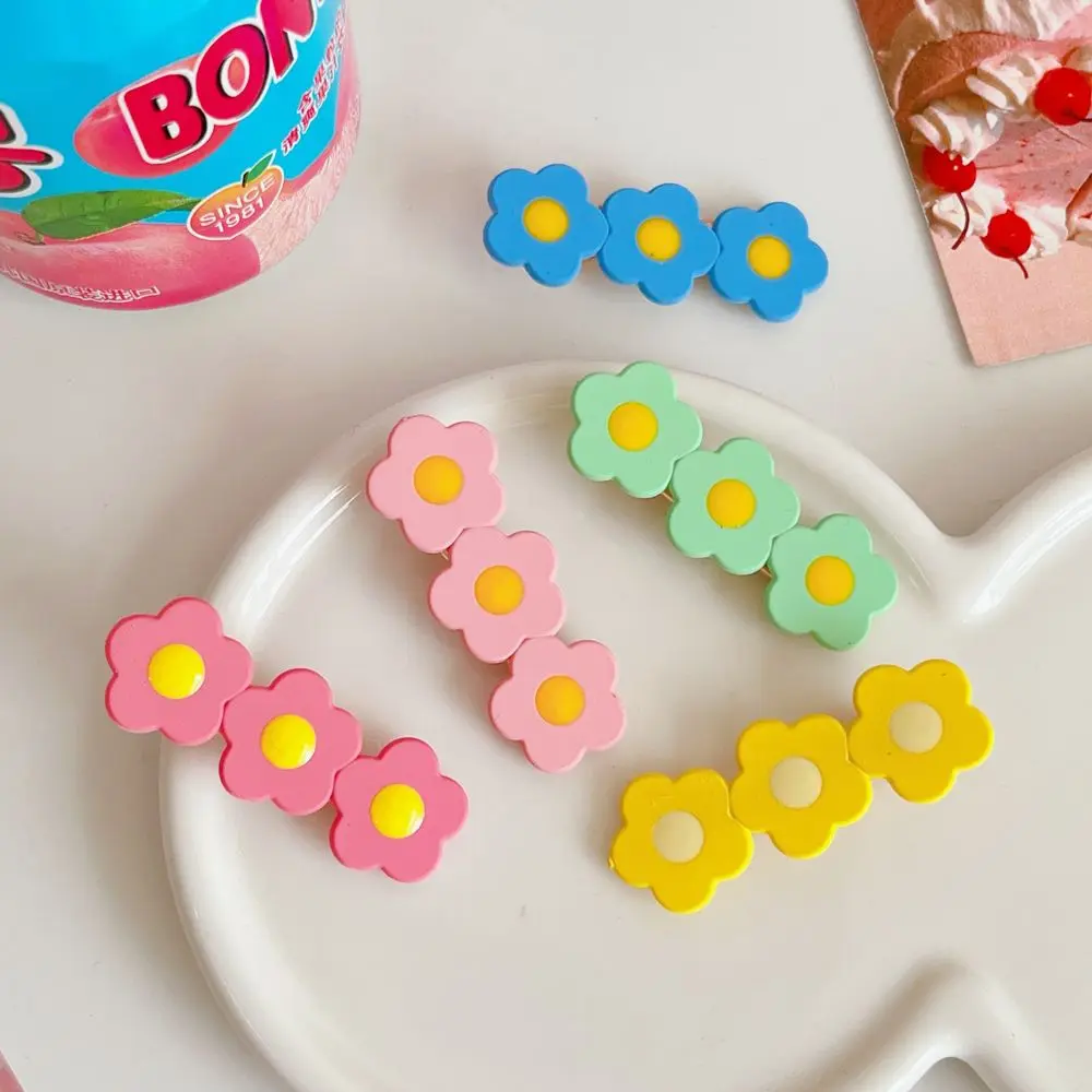 

Sweet Candy Color Lovely Female Hairpin Korean Style Cute Flowers Hair Clip BB Clip New Headwear Accessories Gift For Girls