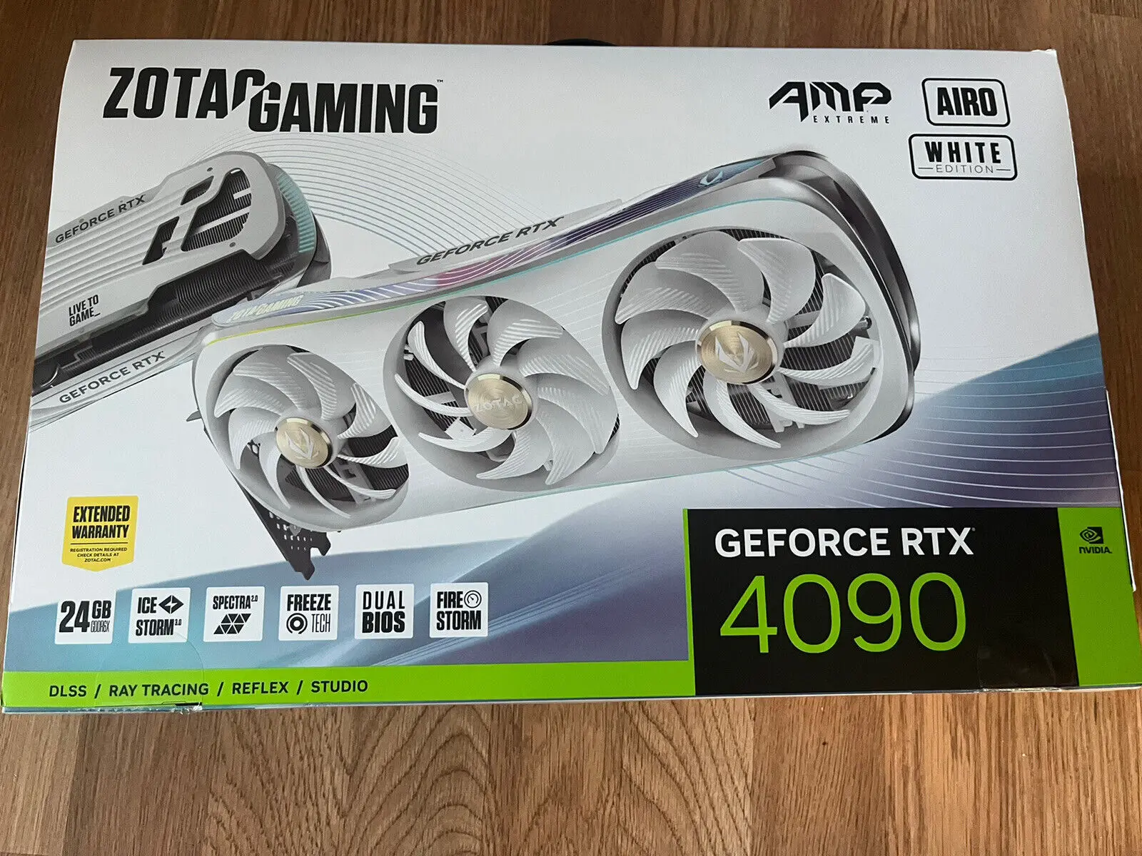 

ZOTAC GAMING GeForce RTX 4090 AMP Extreme AIRO White 24GB GDDR6X Graphics Card.