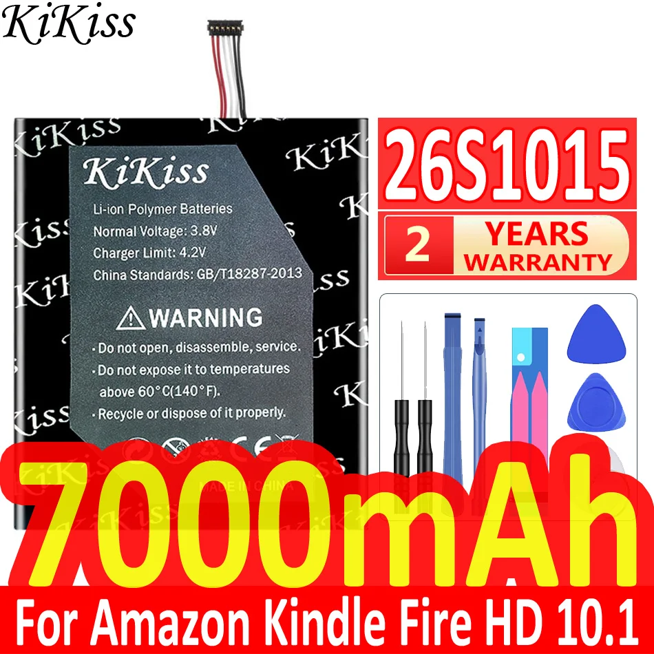

KiKiss 7000mAh 26S1015 Battery for Amazon Kindle Fire HD 10.1,Kindle Fire HD 10.1 7th, SL056ZE Batteria + Free Tools