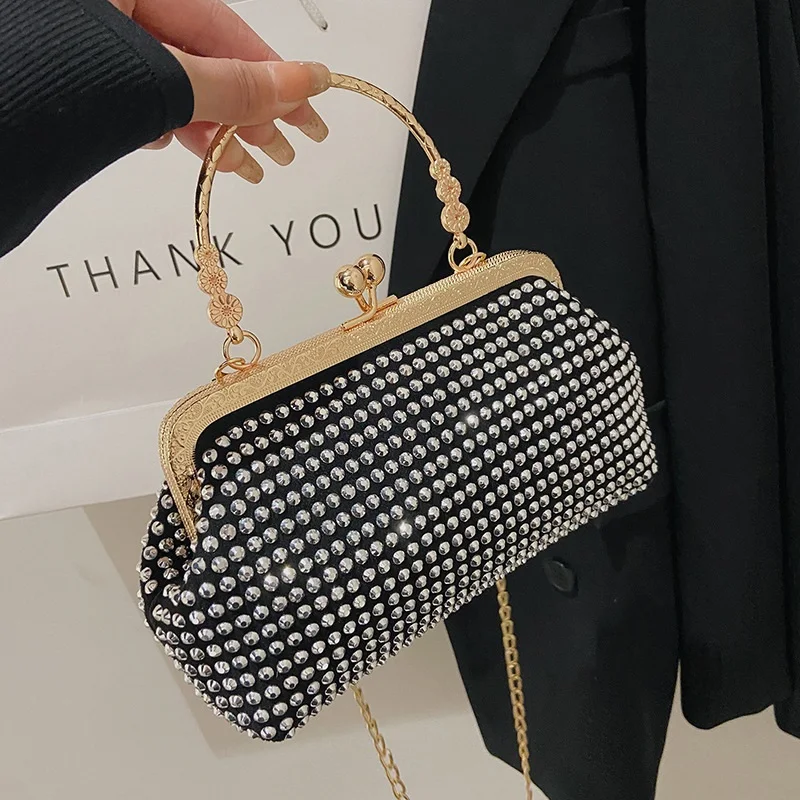 

2022 Luxury Diamonds Mini Women Handbags Designer Chains Lady Shoulder Crossbody Bags Shinny Rhinestone Small Evening Purses Sac