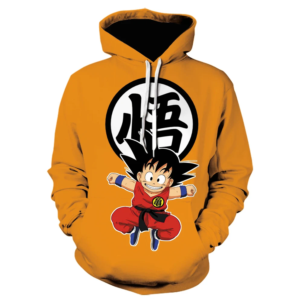 2023 Spring and Autumn Men's Hoodie 3D Printing Japanese Anime Goku Children's Fashion Casual Sweatshirt Coat
