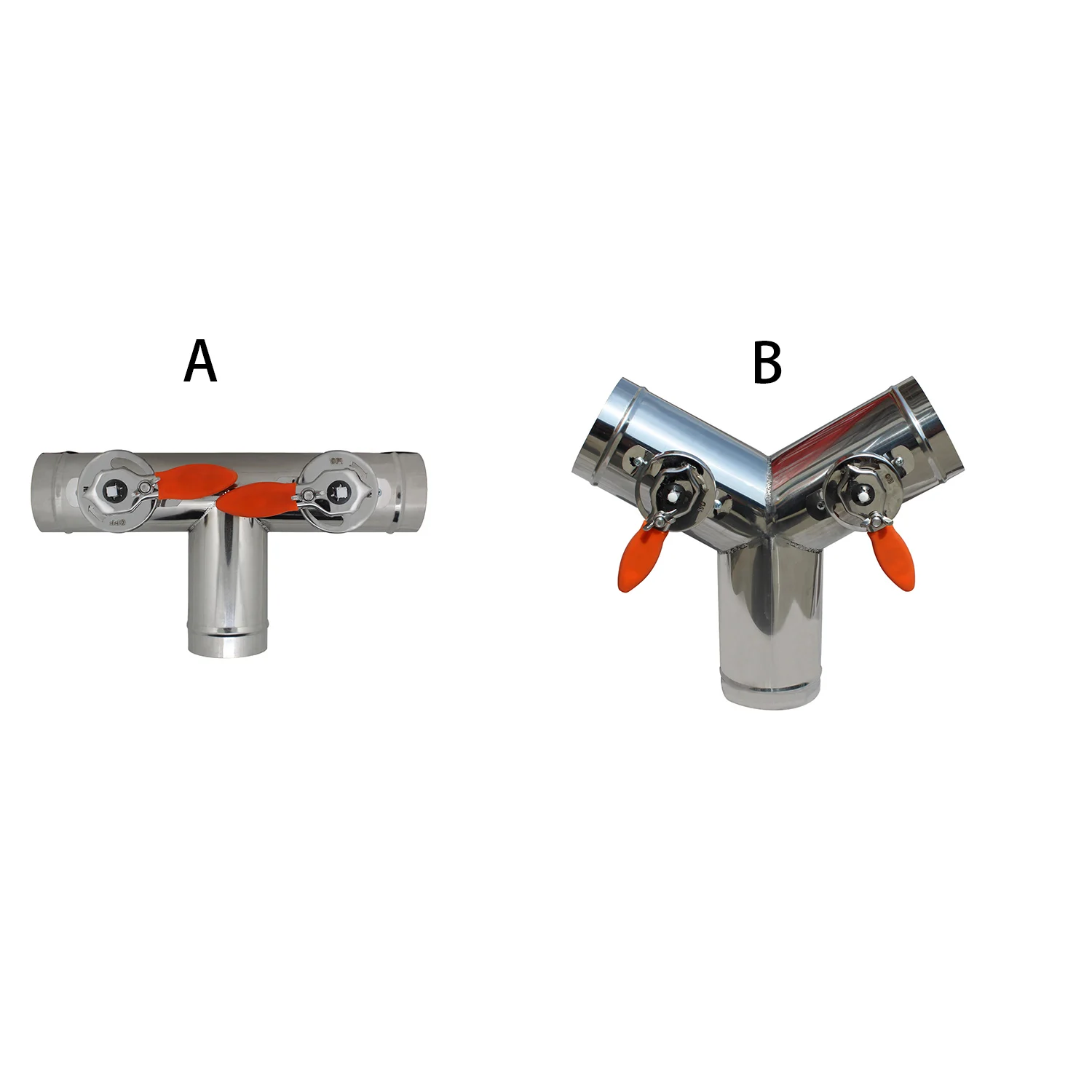 

3 way stainless steel air regulation damper for ventilation tube Air Duct Valve OD51mm-150mm Ttype