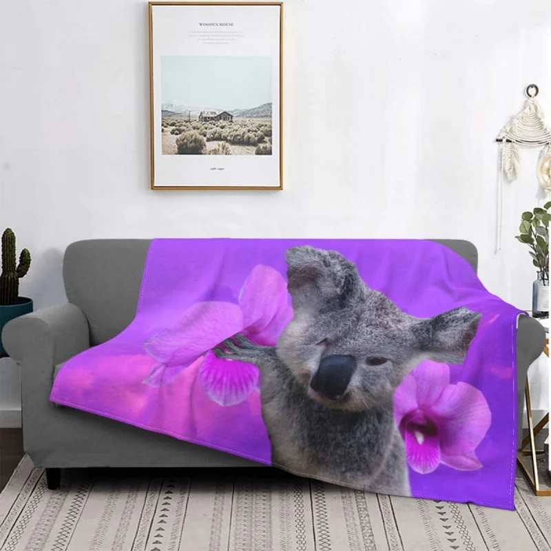 

Одеяло Koala And Orids Fce, теплое одеяло унисекс с принтом, плотное одеяло для кровати, дома, лагеря, офиса