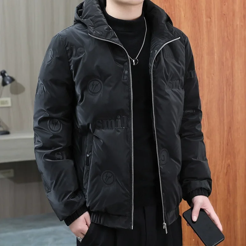 Новое поступление зимняя удобная куртка с белым гусиным пухом для мужчин теплая