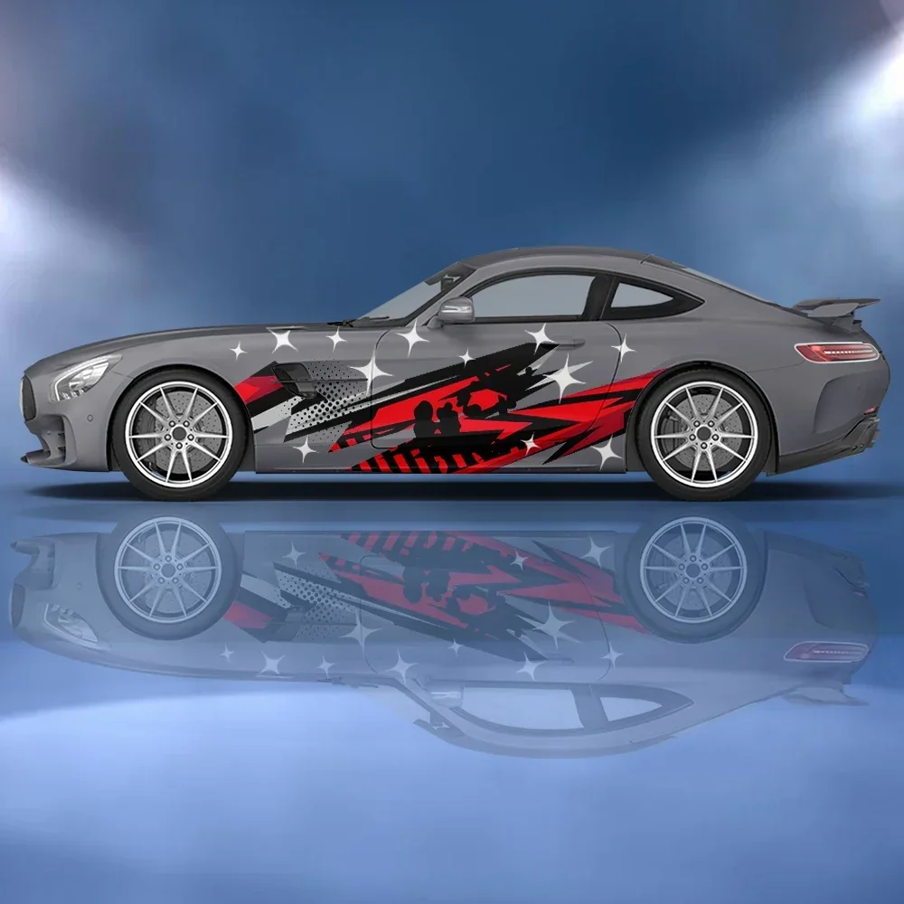 Абстрактный дизайн звезды Графический автомобиль боковая Наклейка виниловая