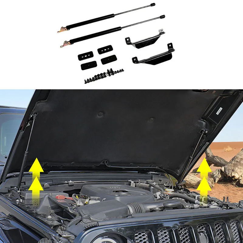 

Car Accessories Front Hood Lift Supports Kit Fit For Jeep Wrangler JL 2018-2022 Assiste Hydraulic Rod Gas Charged Strut Shocks