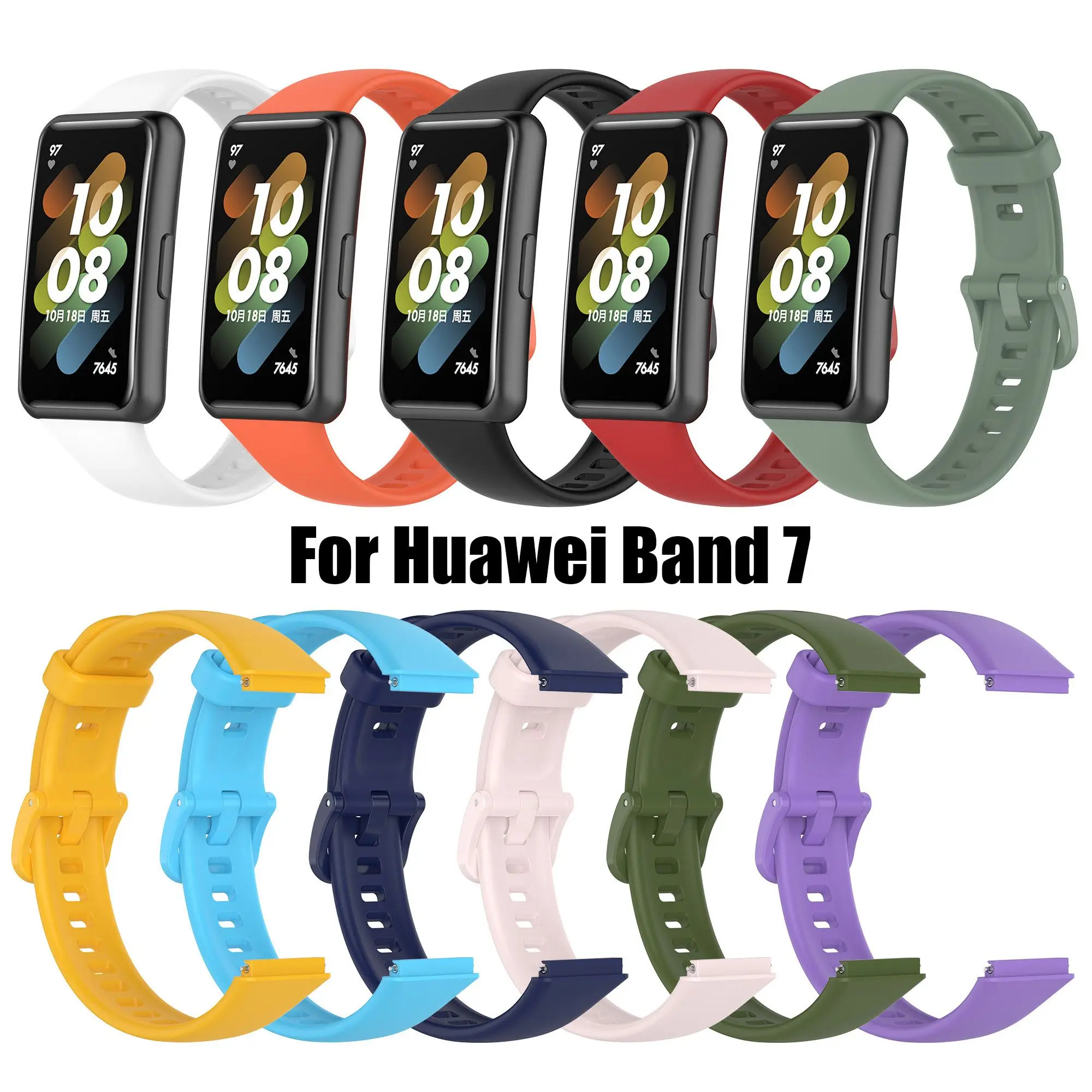 

Ремешок силиконовый для Huawei Band 7, сменный умный Браслет для наручных часов, аксессуары для Huawei Band 7