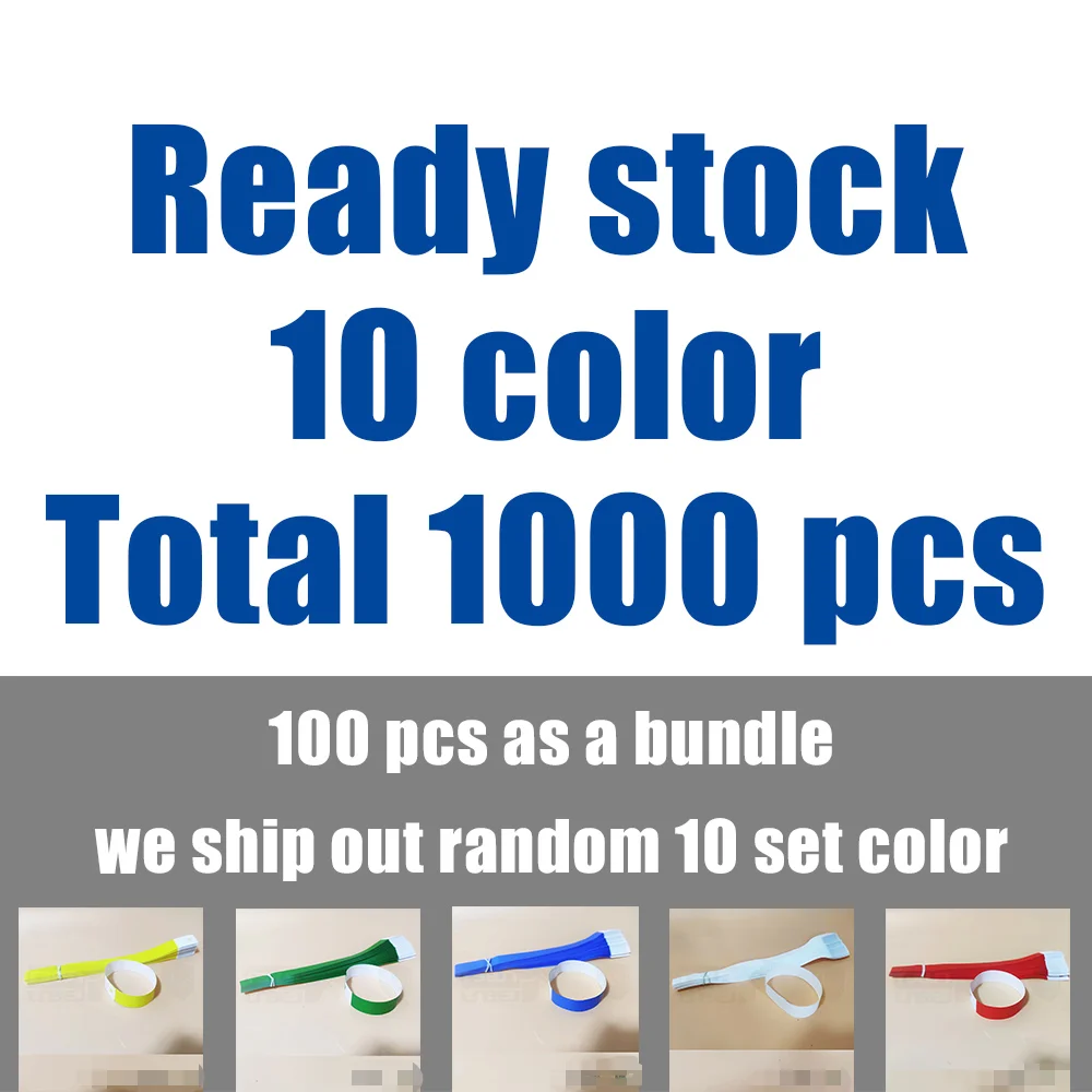 1000pcs Random 10 colors Active Wristband Bracelet , Waterproof Sticker, Disposable Tyvek Synthetic Paper Label, Wrist Hand