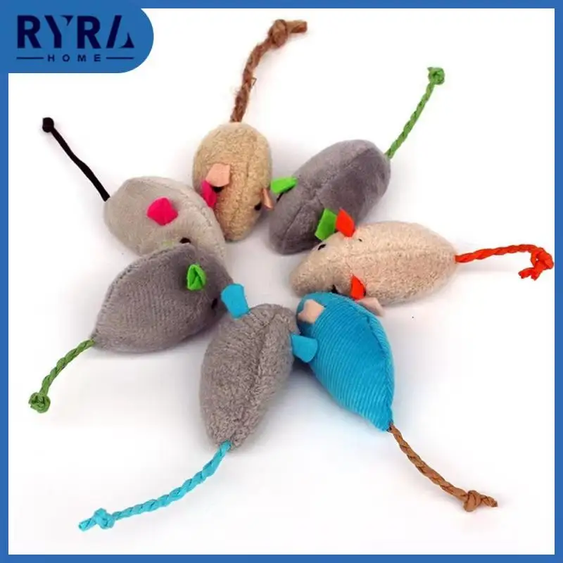 

5/8/10PCS Creative Simulation Mouse Universal Cat Scratch Mouse Toy Interactive Bite Resistance Home Accessories New Plush Mouse