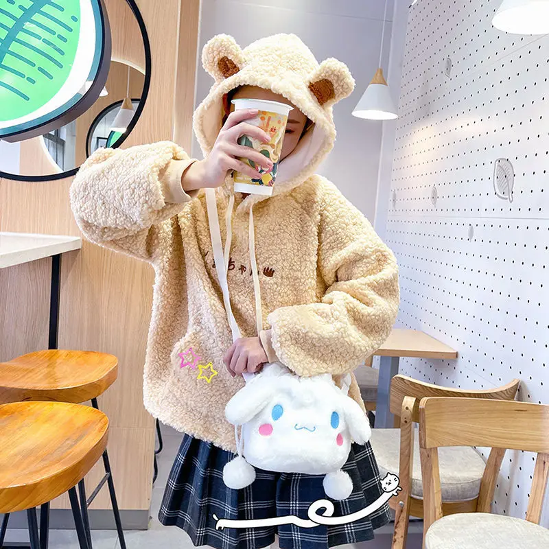 Cute Cinnamoroll Babycinnamoroll Melody Messenger Bag Plush Girl Heart Cartoon Small Bucket Bags