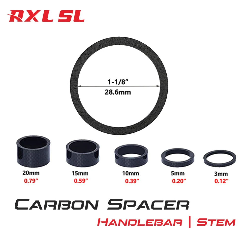 

Углеродные проставки RXL SL для велосипедной гарнитуры, набор проставок 3/5/10/15/20 мм, подходят для 28,6 мм MTB, передний вынос, Проставка, велосипедные аксессуары