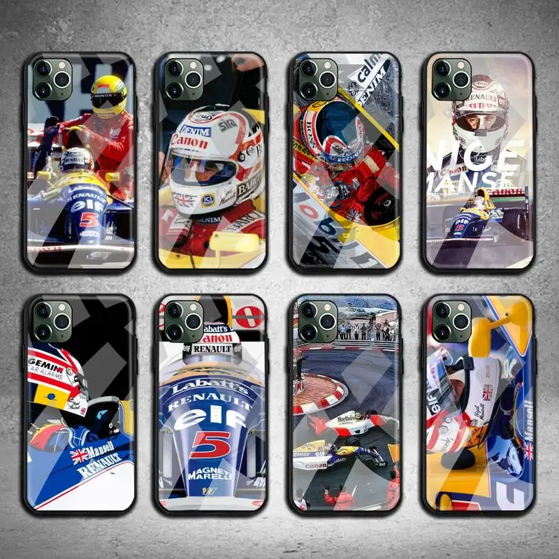

nigel mansell number 5 Phone Case Tempered Glass For iPhone 13 12 11 Pro Mini XR XS MAX 8 X 7 6S 6 Plus SE 2020 cover