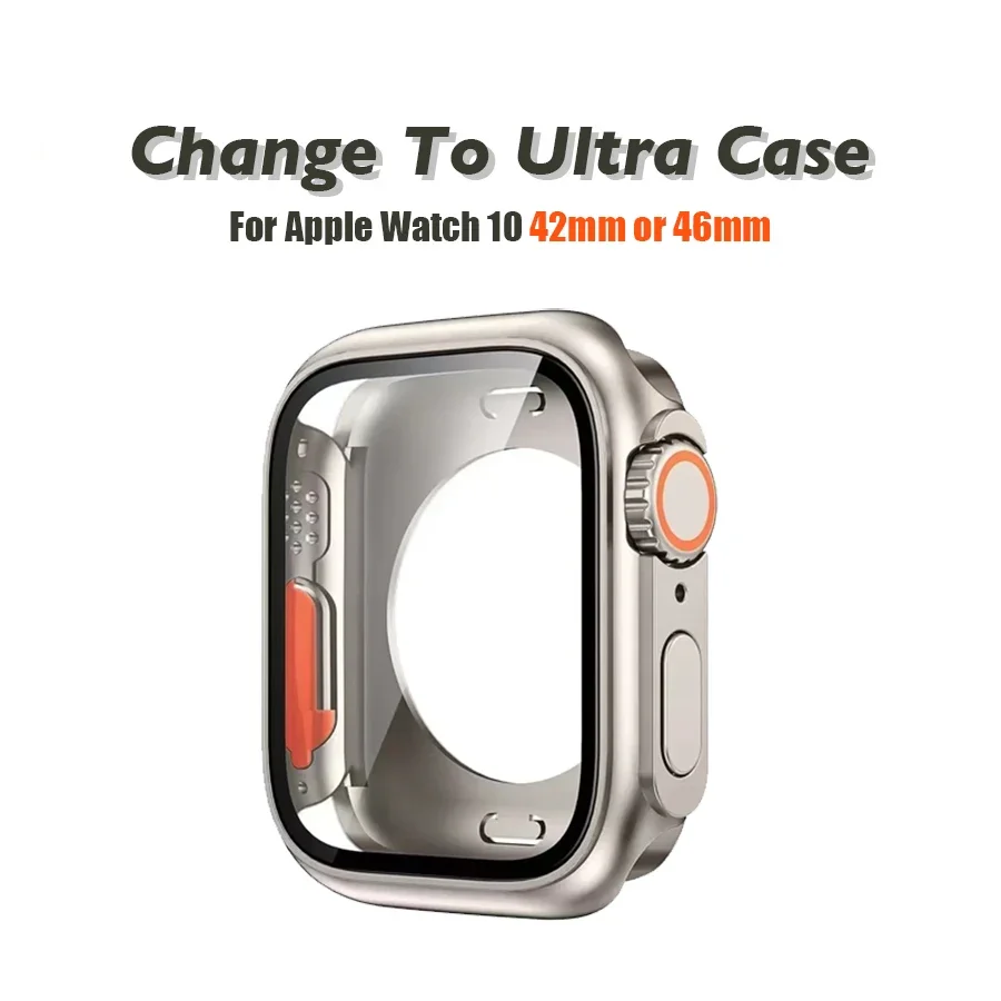 Защитная крышка экрана для Apple Watch 44 мм 45 46 42 Жесткий ПК передний и задний бампер
