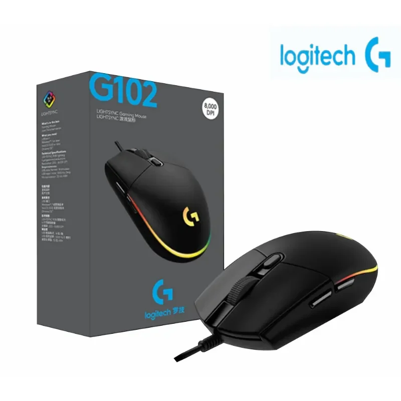 Проводная игровая мышь Logitech G102 G304 RGB USB для ПК портативного компьютера