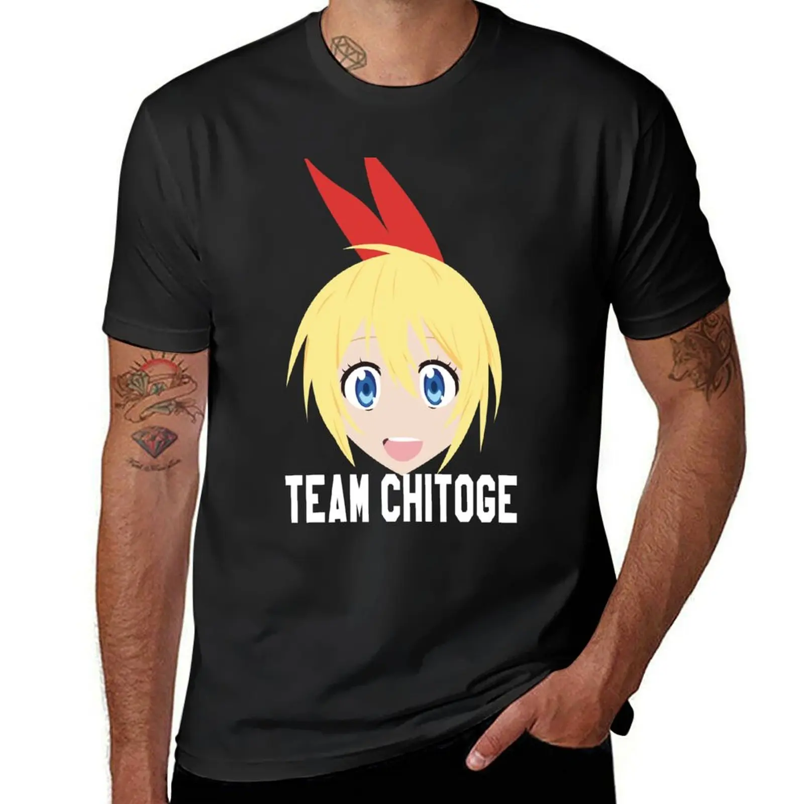 Team Chitoge-футболка Nisekoi футболка дешевая винтажная одежда хлопковая для мужчин