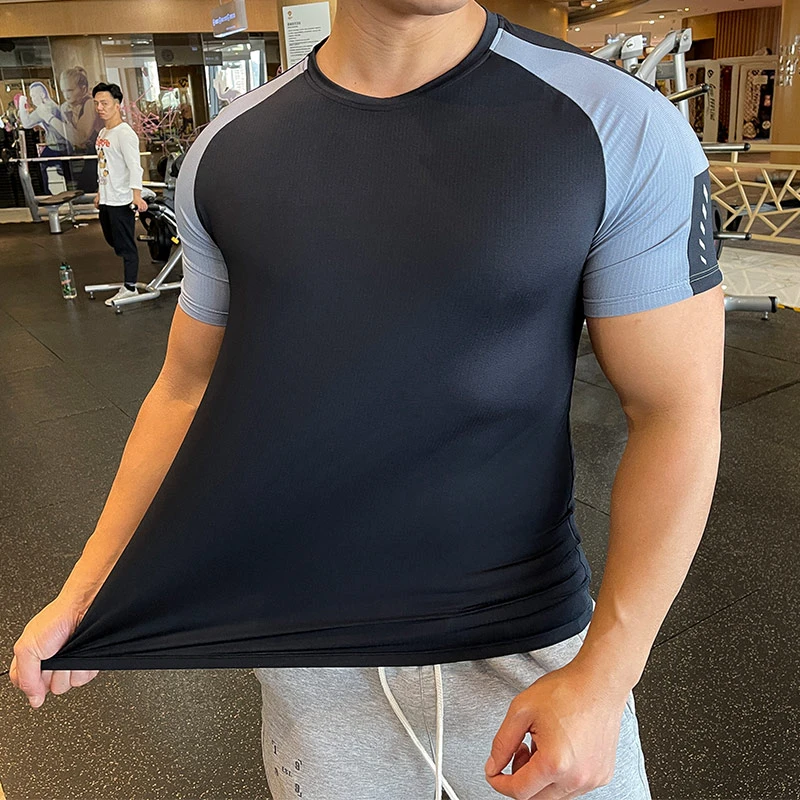 Men's Quick Dry Short Sleeve Tops Running Sports T-shirts Male Gym Training T Shirt Man Sportwear 2023 Summer Casual Clothing