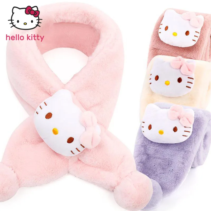 

Детский шарф Hello Kitty с героями мультфильмов, шарф для девочки, симпатичный плюшевый ветрозащитный воротник, подарок на день рождения, игрушк...