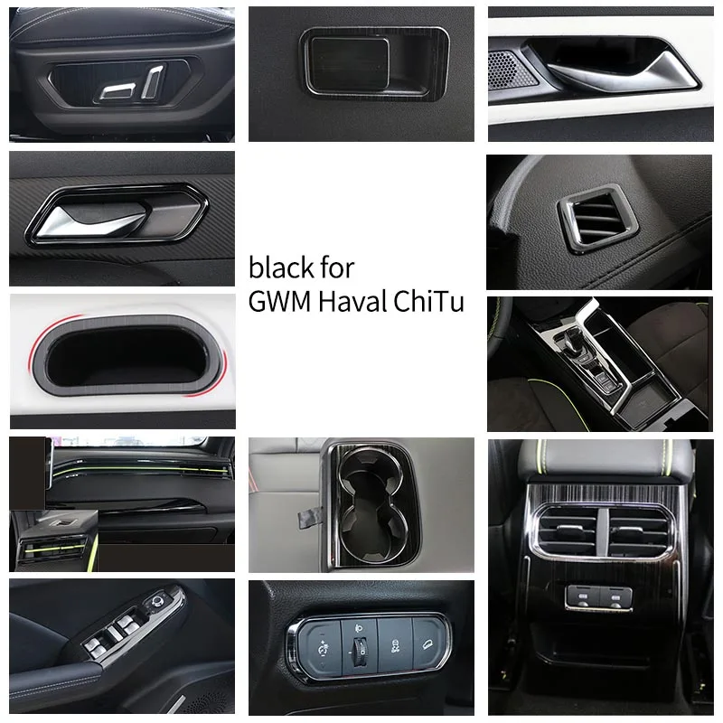 

Черный для GWM Haval ChiTu 2021-2022, редукторный стеклоподъемник, панель переключателя, модификация интерьера