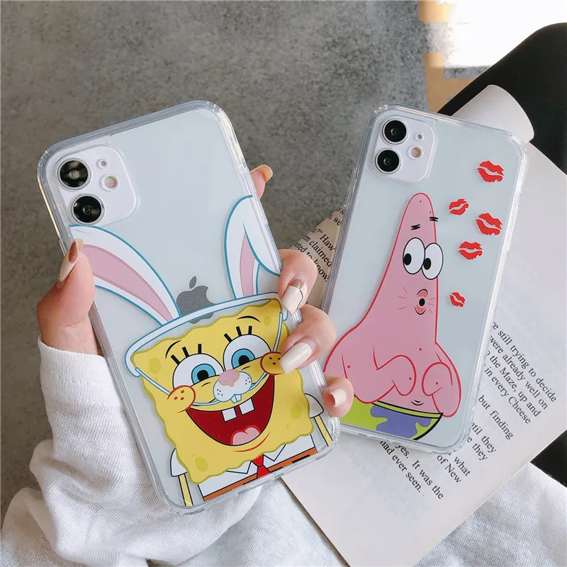 

Spongebob Patrickstar Phone Case for Iphone 13 12 11 Pro Max X Xs Max Xr Se 2020 8 7 6 Plus Pink/yellow Bob Esponja Soft Shell