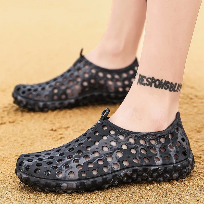 

Мужские спортивные сандалии 2022, летняя дышащая верхняя одежда, сетчатая мужская обувь, повседневная простая уличная пляжная обувь Baotou с дыр...