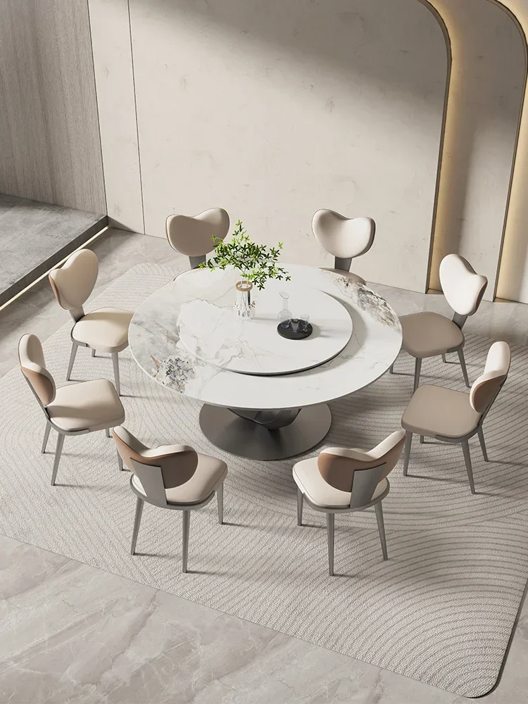 Круглый стол обеденный большой семейный современный простой с круглым