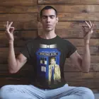 Сверхъестественная футболка, футболка с надписью Ангел и надписью телефонный ящик, Хлопковая мужская футболка, футболка оверсайз с коротким рукавом