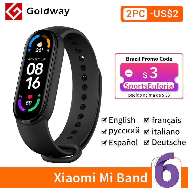 

Xiaomi Mi Band 6 Smart Bracelet 5 Color AMOLED Screen Miband 6 Blood Oxygen Fitness Traker Bluetooth Waterproof Smart Band