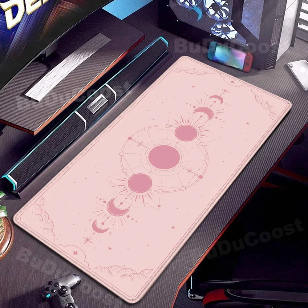 Компьютерный XXL настольный коврик Pink Art клавиатура Moon Space Коврик для мыши ноутбука