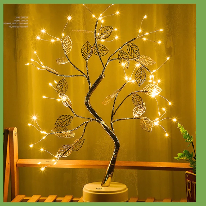 

Fairy Night Light Light Christmas Mini Christmas Tree Copper Wire Garland Table Lamp for Kids Bedroom Bar Decor Fairy Lights