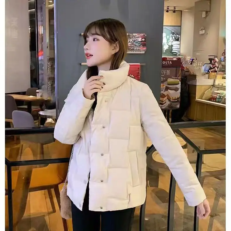Ladies Fashion Stand Collar Down Padded Jacket New Korean Style Loose Padded Coat Short Ladies Padded Jacket Women Coat