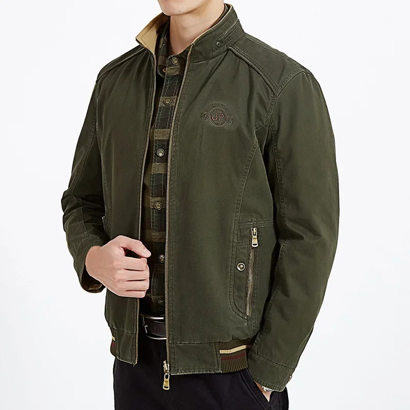 New Casual Men's Jacket Full Cotton Outdoor Loose-Fit Double-Sided Blazer Overstock9916 Regular Length For Men
