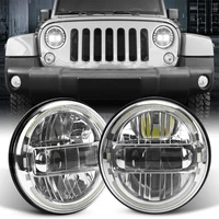 7inch headlamp with drl h4 for land rover defender 7 led halo round headlights for lada niva 4x4 uaz hunter hummer h1 h2