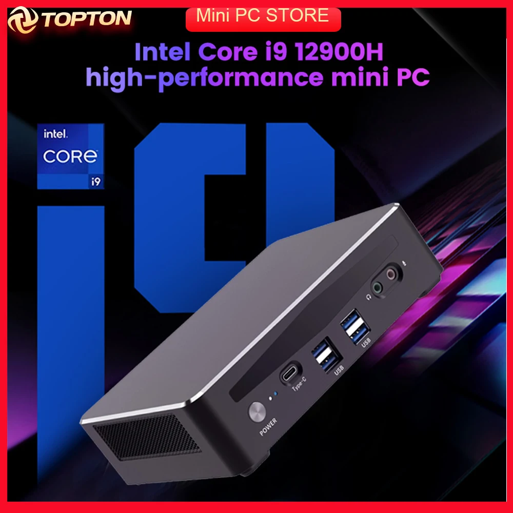 Topton 12th Gen Alder Lake Mini PC i9 12900H i7 12700H 14 ядер 20 потоков Windows 11 PCIE4.0 2 * LAN ПК игровой компьютер WiFi6