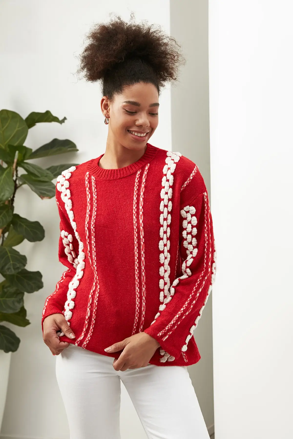 

Trendyol Cycling Long Sleeve Jacquard Knitwear Sweater TWOAW22KZ2758