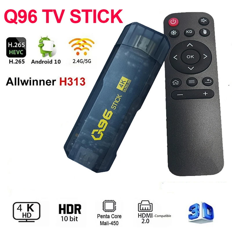 Микросхема Q96 TV Stick 5G Media Player для Android 10 H313 4K HD BOX