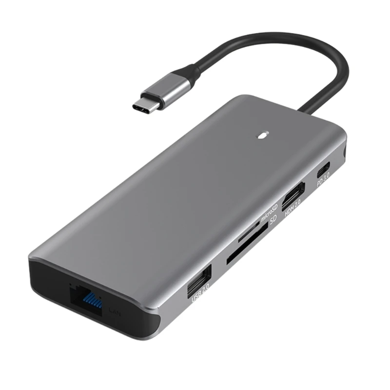 

10 в 1, Type C на HDTV Rj45, 1000 Мбит/с, PD100W