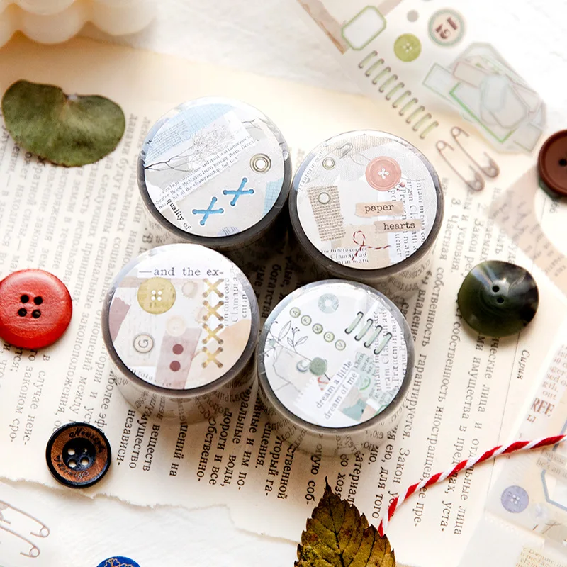 

Card Lover 1 Roll [Life Notes Series] Vintage Journal Masking Tape PET Washi Tape Scrapbooking Material Scrapbook Kit