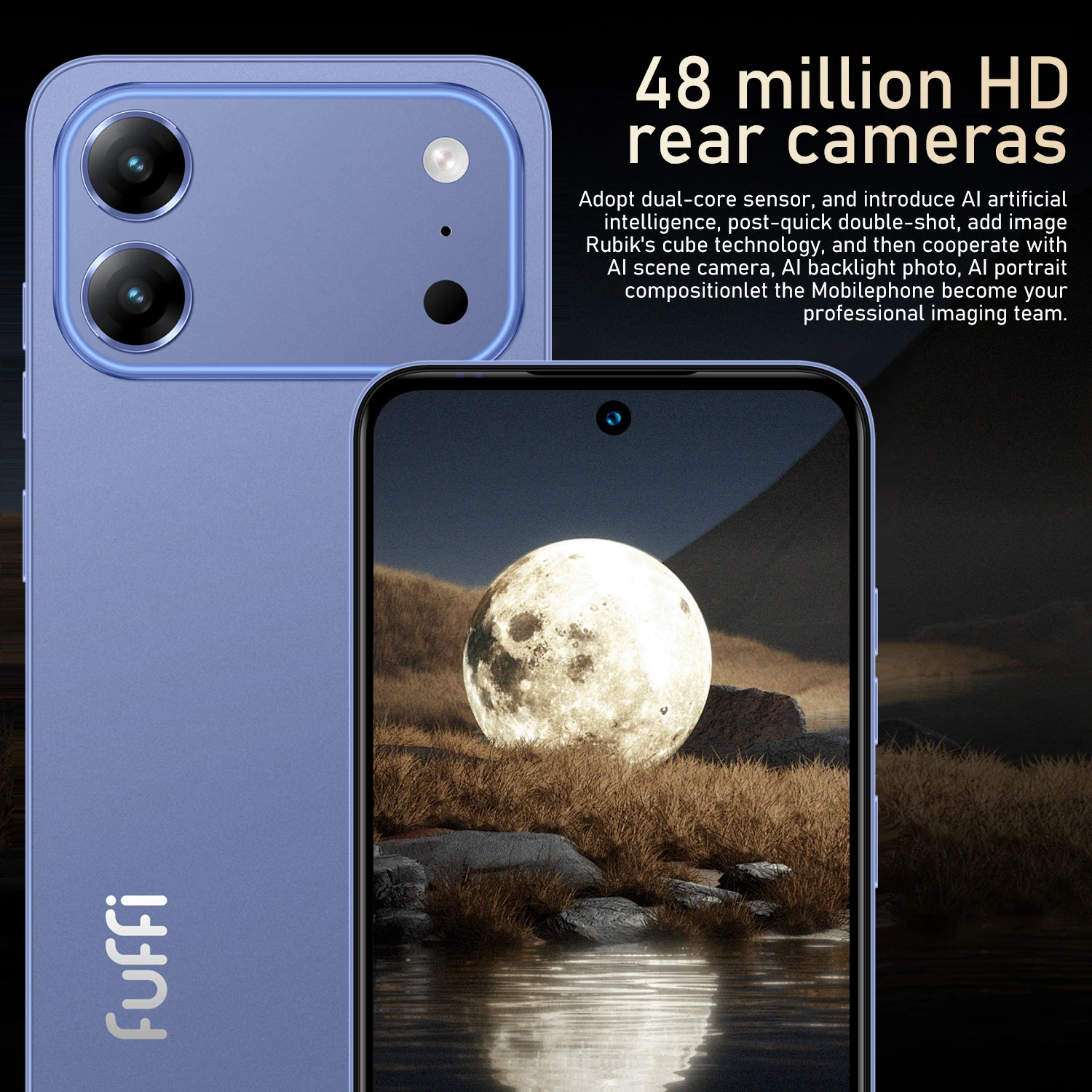 Фото Смартфон FUFFI Global Vision S24 Pro, Android, 12 ГБ ОЗУ, 512 ГБ ПЗУ, 6,67-дюймовый экран, 5800 мАч, 720x1612HD, 48 МП, мобильный телефон с поддержкой сети 4G №2