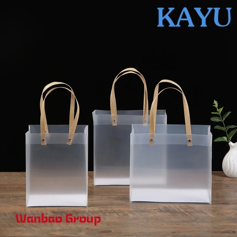 Custom Clear Packaging Tote Plastic Shopping Packing Bag With Logo