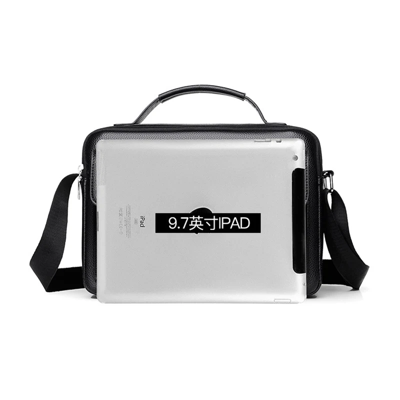 Fashion Small Briefcase for Men Business Bag PU Leather Handbags Shoulder Ipad Boston Breifcases Square Side Crossbody Bag Male