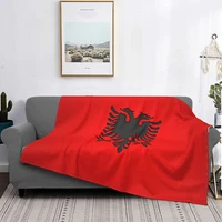 albania flag plaid blanket velvet springautumn logo red portable super warm throw blanket for sofa bedroom bedding throws