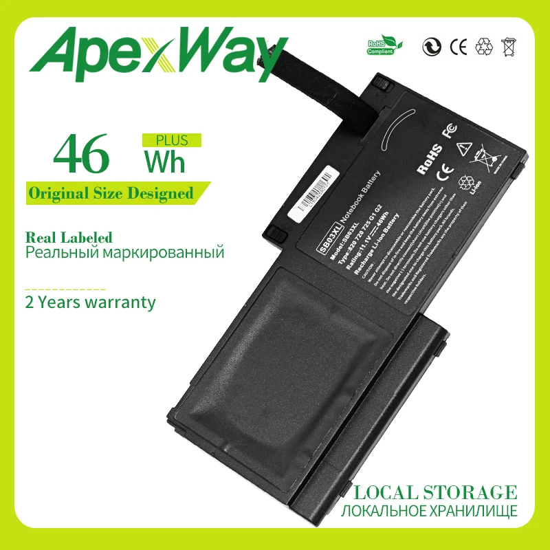 Apexway 11,1 V 46Wh SB03XL батарея для HP EliteBook 820 720 725 G1 G2 HSTNN-IB4T HSTNN-l13C HSTNN-LB4T SB03046XL 717378-001