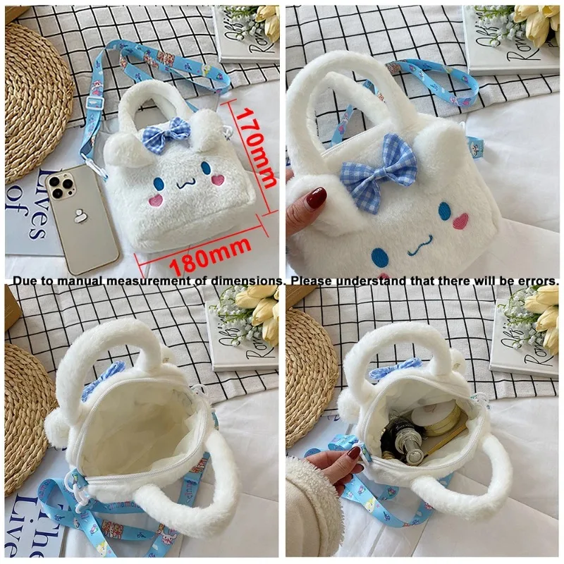 Sanrio сумка Kawaii Kuromi Cinnamoroll My Melody Мультфильм Плюшевая искусственная дорожная для