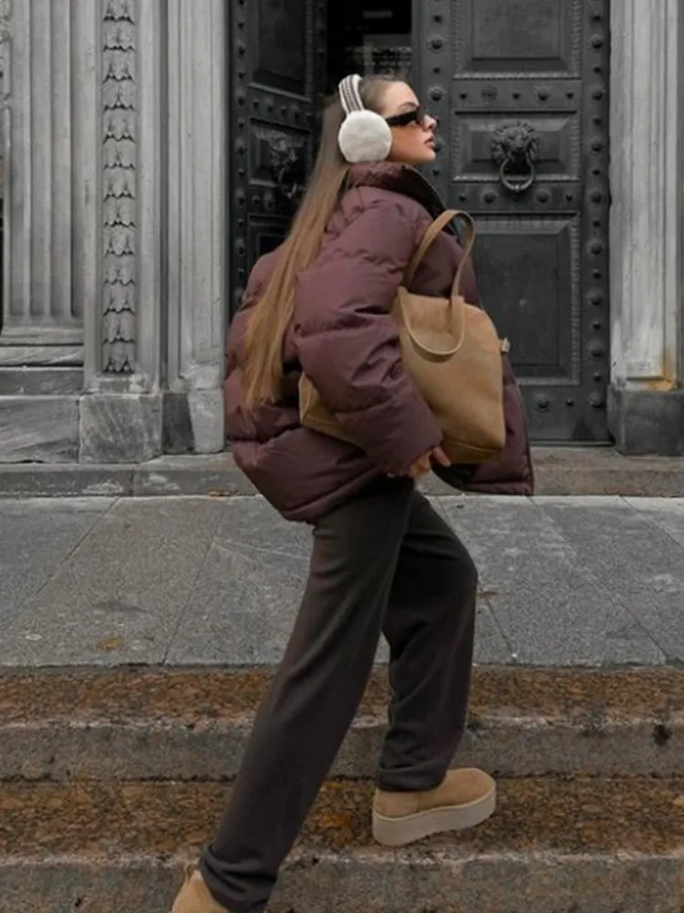 Винтажное женское зимнее утепленное хлопковое короткое пальто с воротником