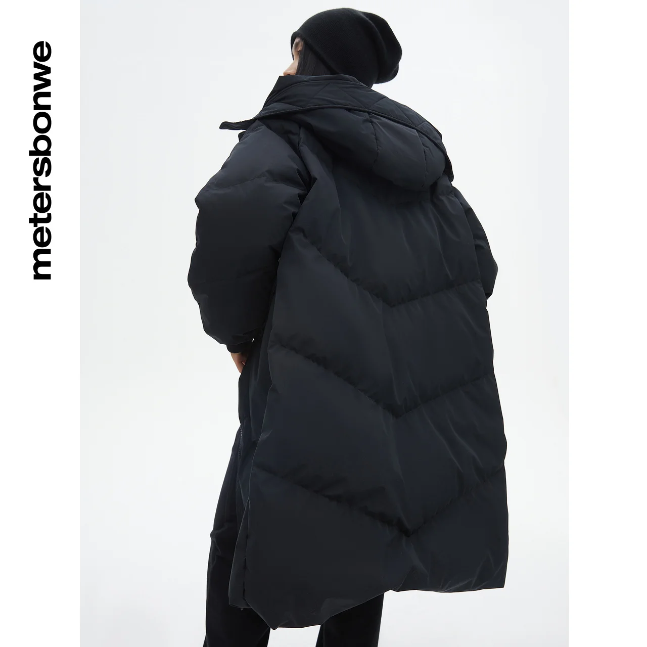 Metersbonwe Long Down Jackets Women Winter Hooded Thick Winter Down Coat Female Solid Fashion Overcoat Outerwear Warm Brand Top